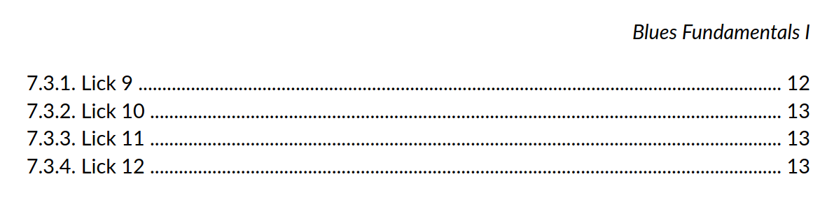 Table of contents