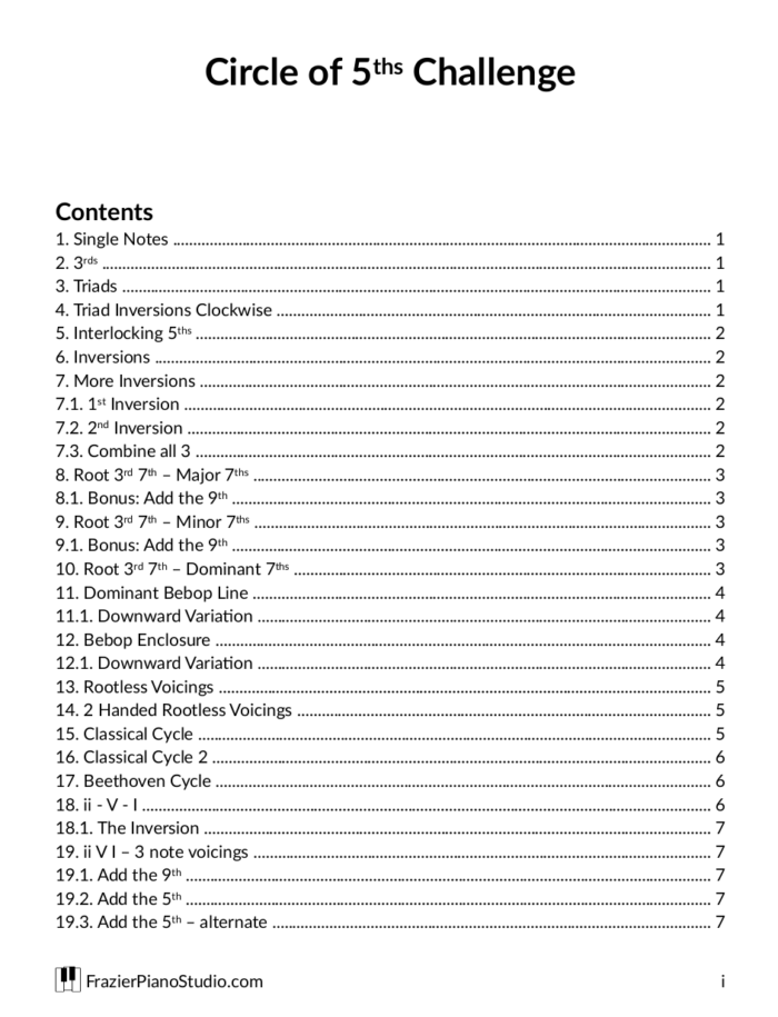 PDF Table of Contents preview